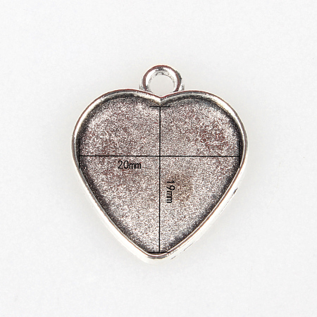 Tibetan Style Alloy Pendant Cabochon Settings TIBEP-N003-12AS-1