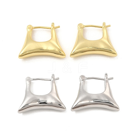 Brass Bag Shape Hoop Earrings for Women EJEW-E275-07-1