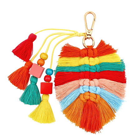 Bohemian Tassel Pendant Decoration KEYC-WH0032-34A-1