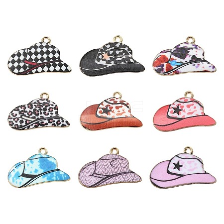 45Pcs 9 Colors Printed Zinc Alloy Pendants FIND-CJ0004-24-1