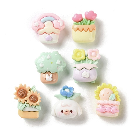 Opaque Resin Cabochons RESI-K043-29-1