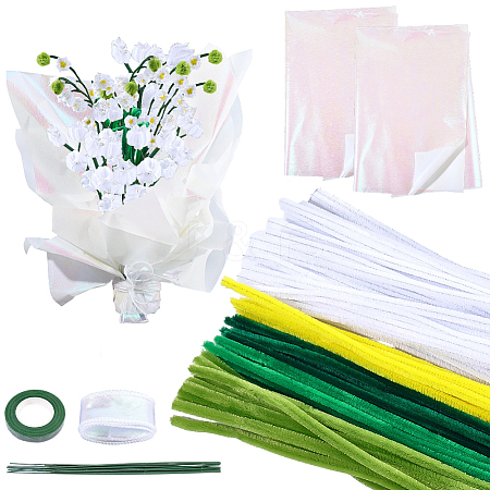 DIY Chenille Stem Tinsel Garland Craft Kits DIY-SC0033-14C-1