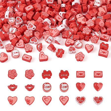 Cheriswelry Valentine's Day Theme Handmade Polymer Clay Beads FIND-CW0001-25-1