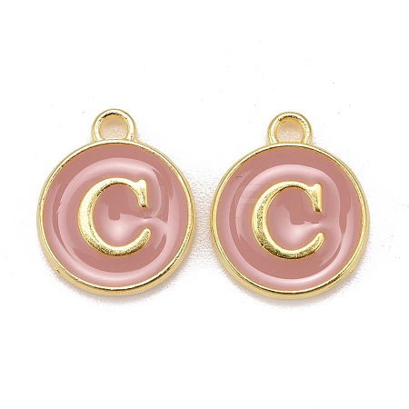 Golden Plated Alloy Enamel Charms ENAM-S118-07C-1