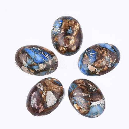 Assembled Synthetic Imperial Jasper and Bronzite  Cabochons G-S329-080C-1