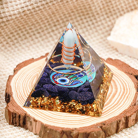 Resin Orgonite Pyramid Home Display Decorations G-PW0004-56A-08-1