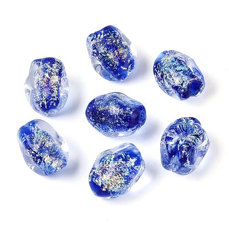 Handmade Foil Glass Beads Strands FOIL-N033-02B-1