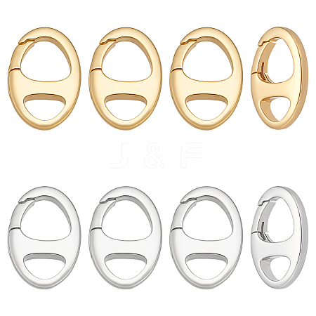 8Pcs 2 Colors Brass Spring Gate Rings FIND-WR0012-25-1