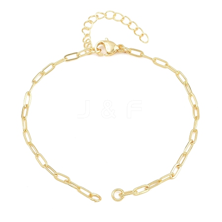 Brass Paperclip Chain Bracelet Making KK-CBADBBF-04G-1