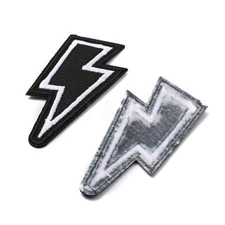 Lightning Bolt Polyester Computerized Embroidery Iron on Patches PATC-WH0001-78F-1