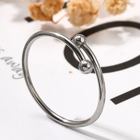 304 Stainless Steel Open Cuff Rings for Women RJEW-F170-03P-03-1