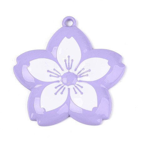 Spray Painted Alloy Big Pendants PALLOY-T092-81B-1