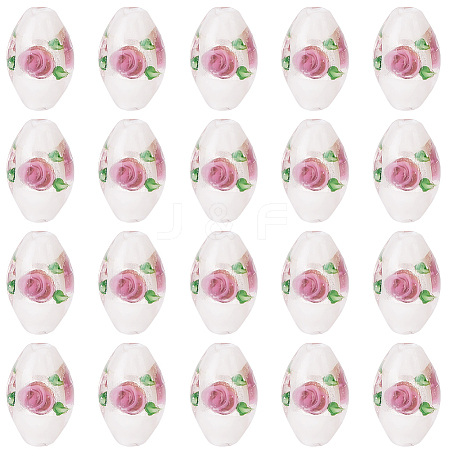 20Pcs Handmade Foil Glass Lampwork Beads LAMP-PA0001-63A-1