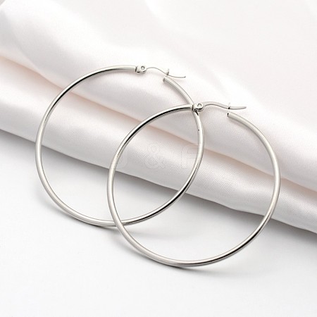 Tarnish Resistant 201 Stainless Steel Big Hoop Earrings X-EJEW-P066-38P-1