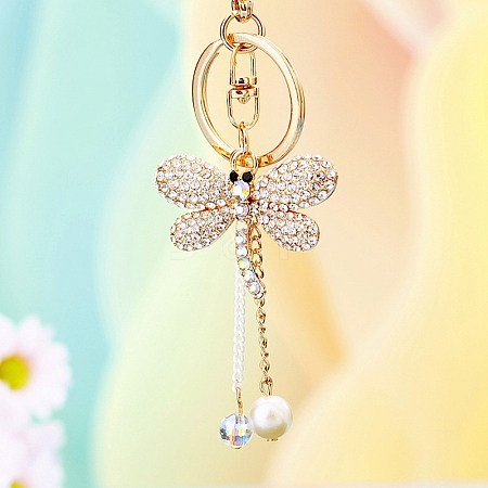 Zinc Alloy Rhinestone Keychain PW-WGEEFAC-02-1