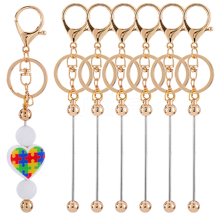 DIY Alloy Bar Beadable Keychain Making Kit DIY-SC0024-54KCG-1