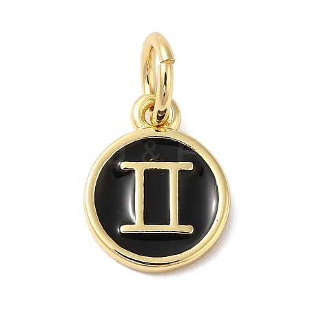 Real 18K Gold Plated Brass Enamel Charms KK-L216-001G-I01-1