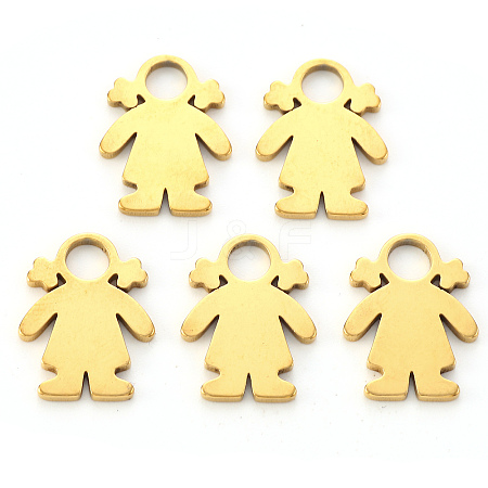 PVD Vacuum Plating 304 Stainless Steel Charms LS-STAS-N092-24G-1