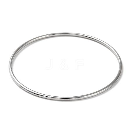 Non-Tarnish 304 Stainless Steel Simple Plain Bangle for Women BJEW-F461-01B-P-1