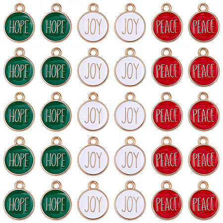 60Pcs 3 Colors Zinc Alloy Enamel Pendants ENAM-SC0008-26-1