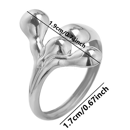 Stylish Stainless Steel Open Cuff Ring for Women TJ8213-1-1