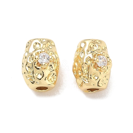 Brass Micro Pave Clear Cubic Zirconia Beads CU-CBA91C0-01G-1