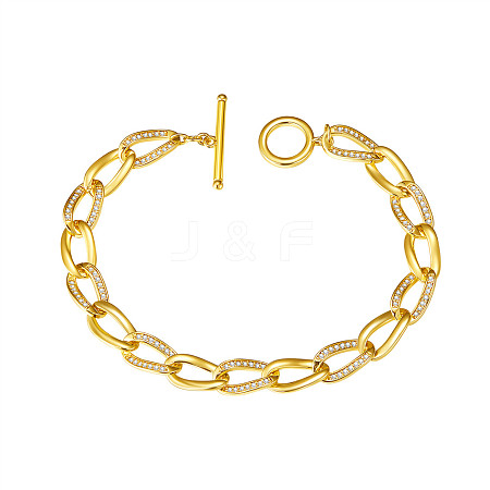 SHEGRACE Brass Curb Chain Bracelets JB005A-X-1