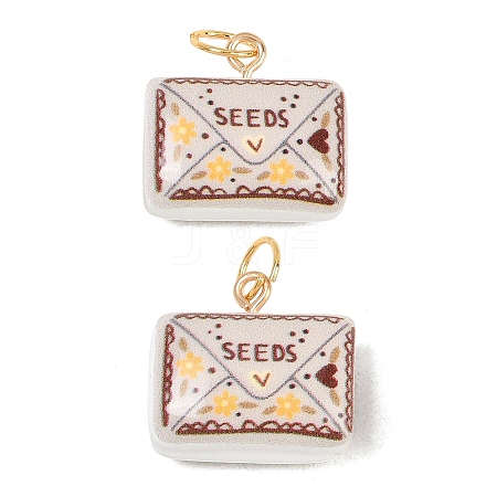 Printed Opaque Acrylic Pendants SACR-P036-01B-G-1
