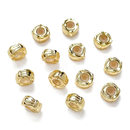 Brass Micro Pave Clear Cubic Zirconia Beads KK-K361-04G-1