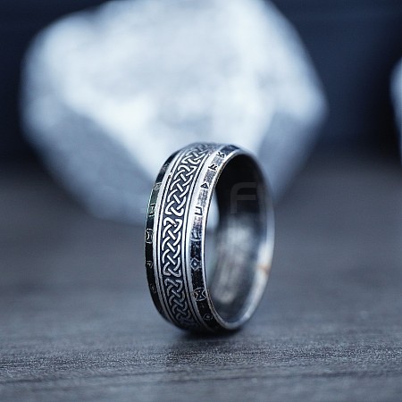 Viking Style Retro 304 Stainless Steel Finger Rings FS-WG40F7A-05-1
