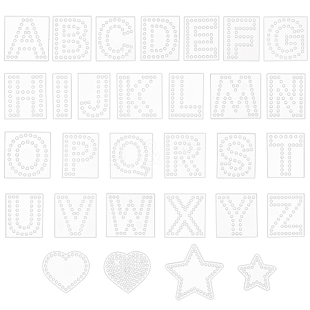 BENECREAT 5 Style Transparent Acrylic Rhinestone Template DIY-BC0012-87-1