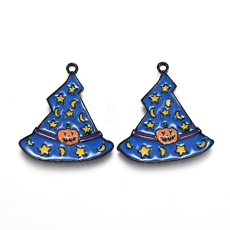 Halloween Theme Witch Hat Alloy Enamel Pendants LS-X-ENAM-J649-11B-01-1