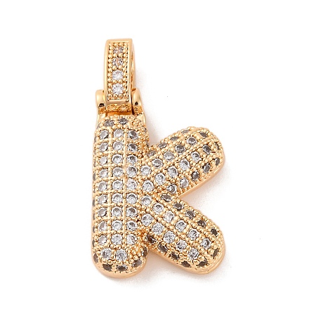 Brass Micro Pave Cubic Zirconia Pendants KK-C076-29K-G01-1