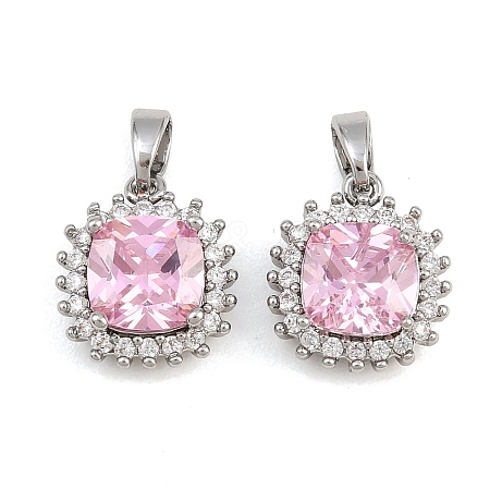 Brass Micro Pave Cubic Zirconia Charms CU-CBAA6E8-06P-02-1
