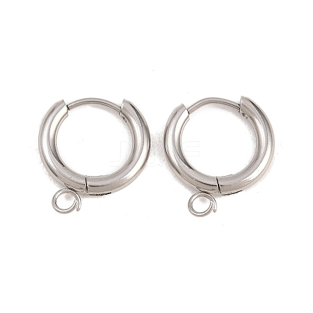 316 Stainless Steel Huggie Hoop Earring Findings X-EJEW-B158-01B-P-1