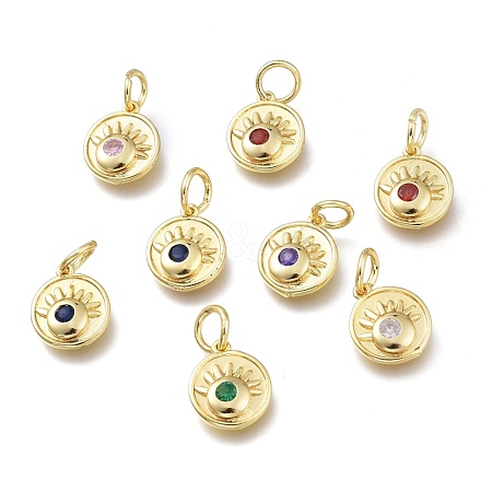 Brass Micro Pave Cubic Zirconia Charms ZIRC-H100-03-1