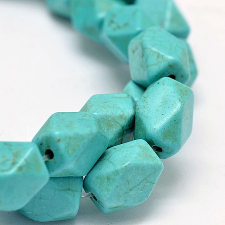 Synthetic Turquoise Cuboid Bead Strands X-G-M150-23-1