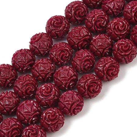 Dyed Synthetic Coral Carved Beads Strands GG-CBA1CDD-04A-1
