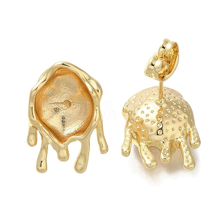 Brass Stud Earring Findings KK-K388-11G-1