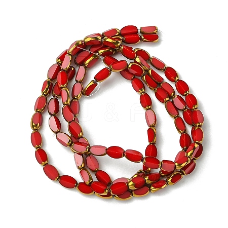 2 Strands Electroplate Opaque Color Glass Beads Strands EGLA-YW0005-26C-1