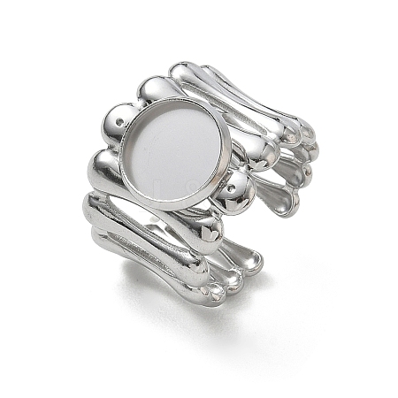 304 Stainless Steel Cuff Ring Components SA-CBA37BC-18B-P-1