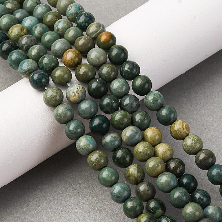 Natural Shoushan Jade Beads Strands G-L624-A01-6mm-1