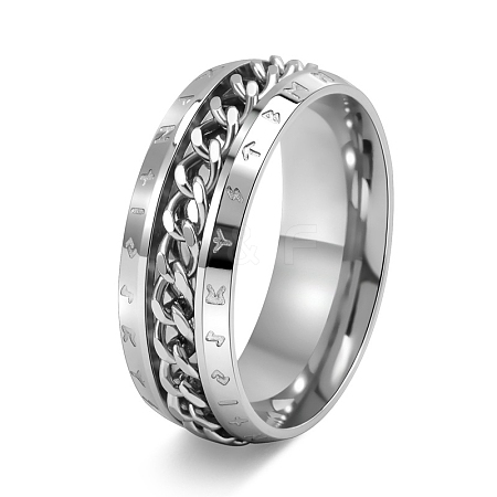 Rotatable Stainless Steel Finger Ring PW-WG0C89D-04-1