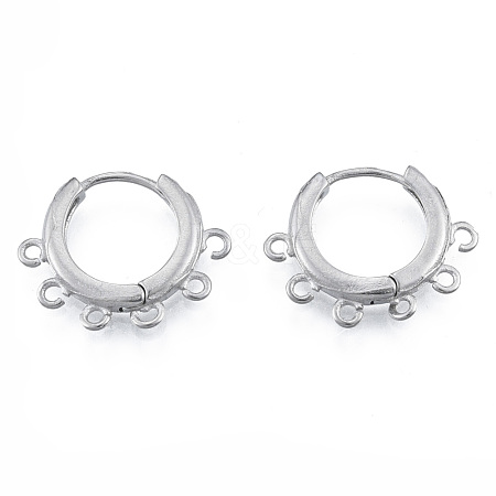 Tarnish Resistant 304 Stainless Steel Hoop Earrings Findings STAS-N092-188-1