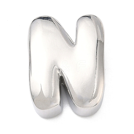 Brass Initial Beads KK-B167-27P-01N-1