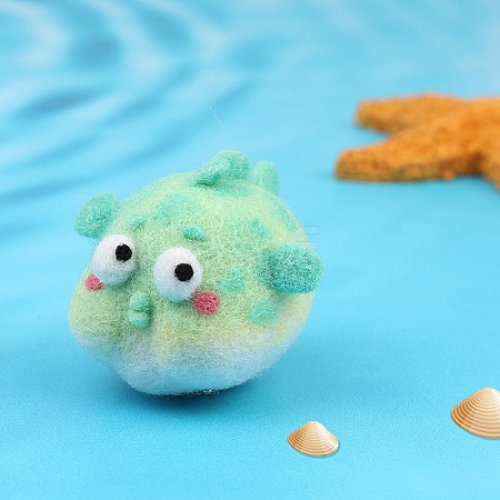 DIY Pufferfish Pendant Keychain Needle Felting Kit PW-WG738F9-01-1