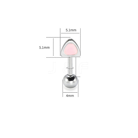 316L Surgical Stainless Steel Enamel Pink Cat Ear Shaped Cartilage Earrings for Women FS-WGA9D26-05-1