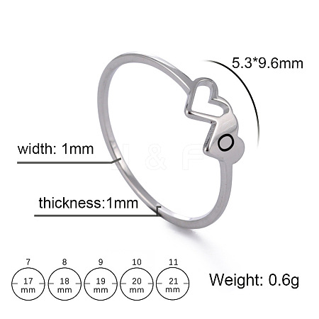 304 Stainless Steel Finger Rings for Women Men FS-WGB974C-43-1