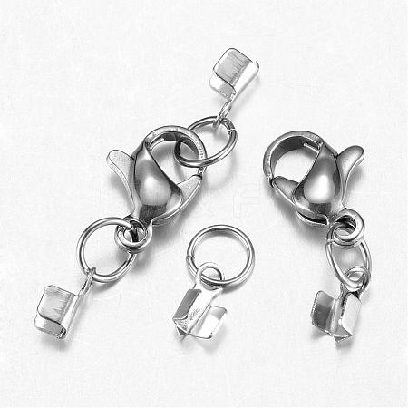 Tarnish Resistant 304 Stainless Steel Lobster Claw Clasps STAS-G075-02A-1