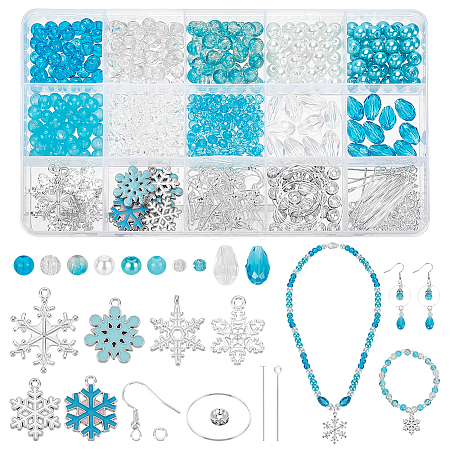 DIY Snowflake Alloy Dangle Earrings Making Kit DIY-PH0022-67-1